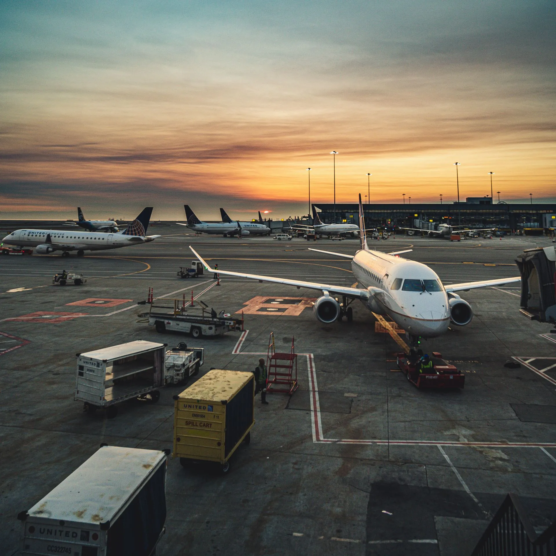 Burgas Airport (BOJ) at dusk